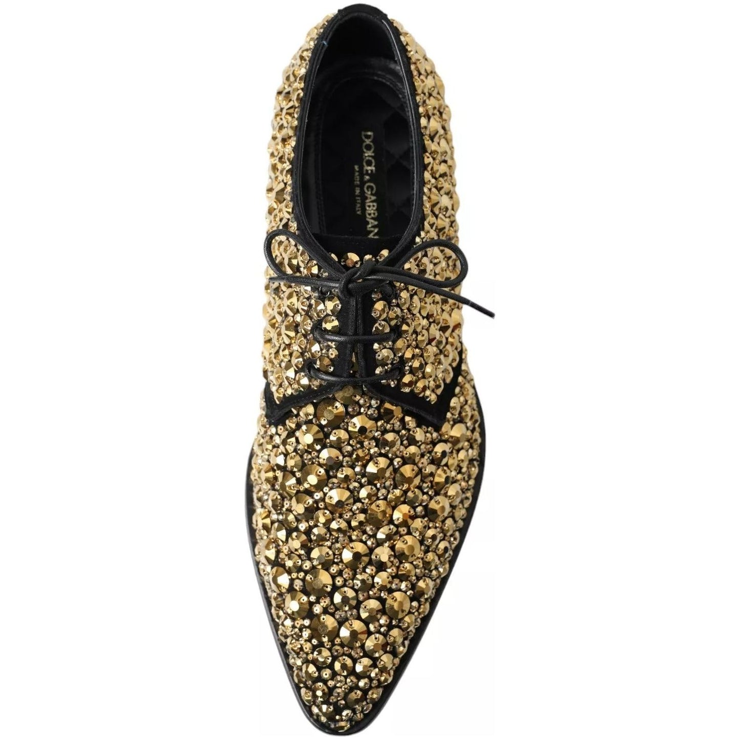 Dolce & Gabbana Black Gold Embellished Derby Shoes MV5158-43.5