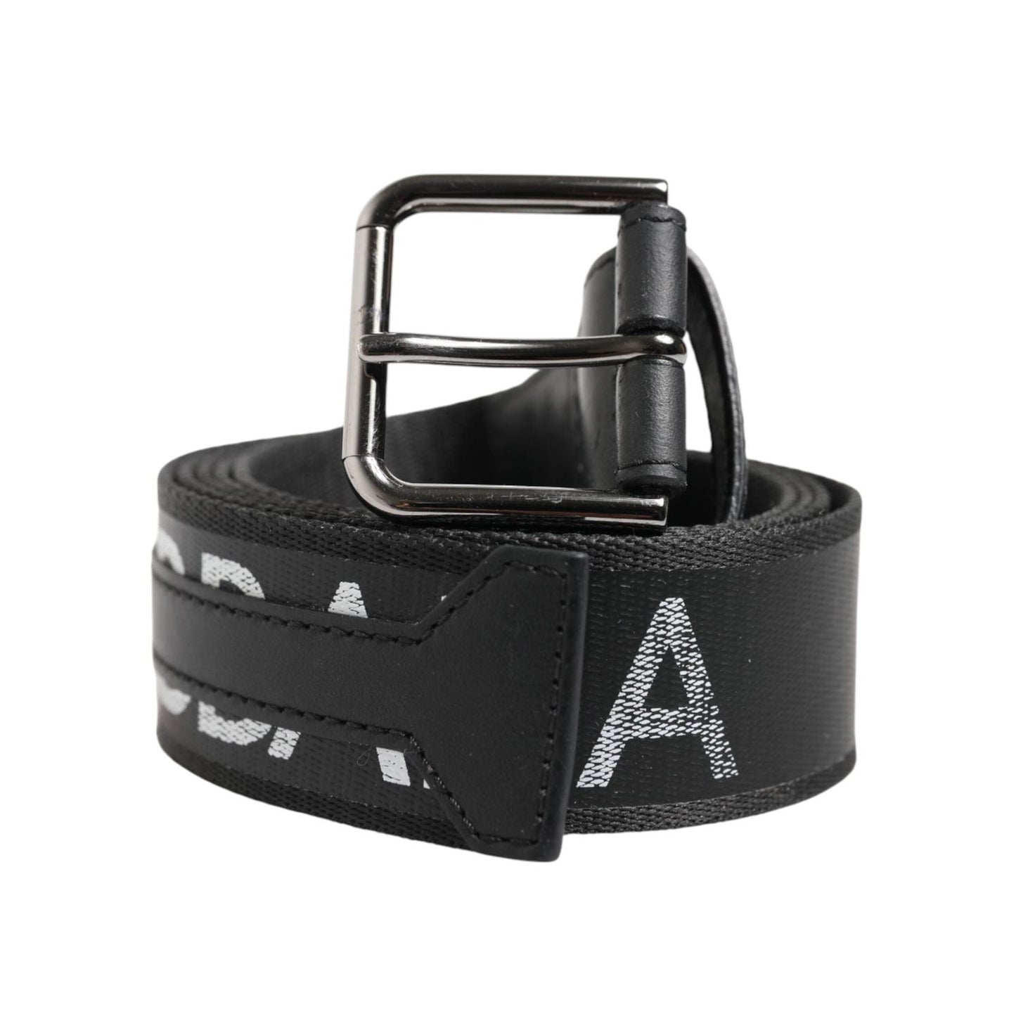 Dolce & Gabbana Black Polyester Leather Metal Buckle Belt BEL9499-110