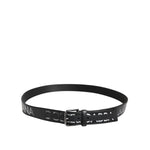 Dolce & Gabbana Black Polyester Leather Metal Buckle Belt BEL9499-110