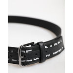 Dolce & Gabbana Black Polyester Leather Metal Buckle Belt BEL9499-110