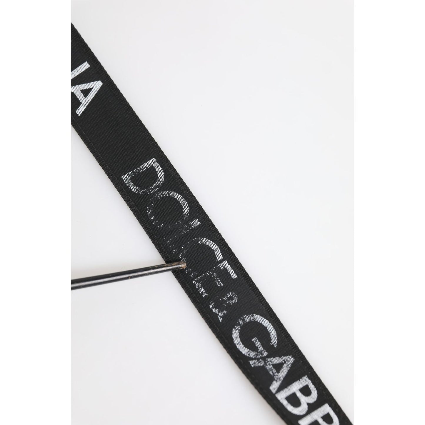 Dolce & Gabbana Black Polyester Leather Metal Buckle Belt BEL9499-110