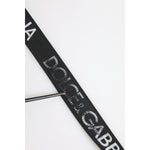 Dolce & Gabbana Black Polyester Leather Metal Buckle Belt BEL9499-110