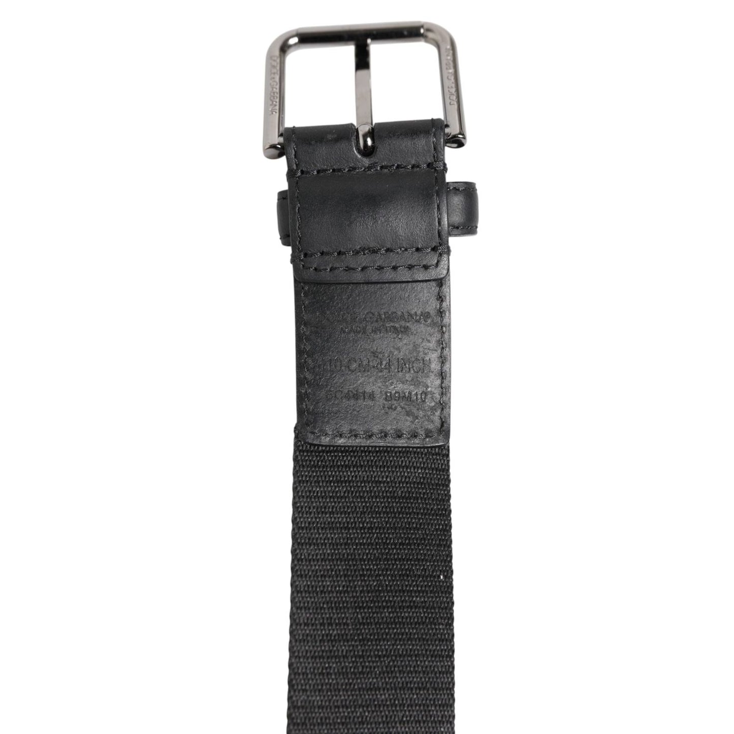 Dolce & Gabbana Black Polyester Leather Metal Buckle Belt BEL9499-110
