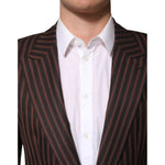 Dolce & Gabbana Black Brown Stripe Single Breasted Blazer JKT41546-50