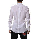 Dolce & Gabbana White Bib Cotton Poplin GOLD Men Formal Shirt TSH906800-41