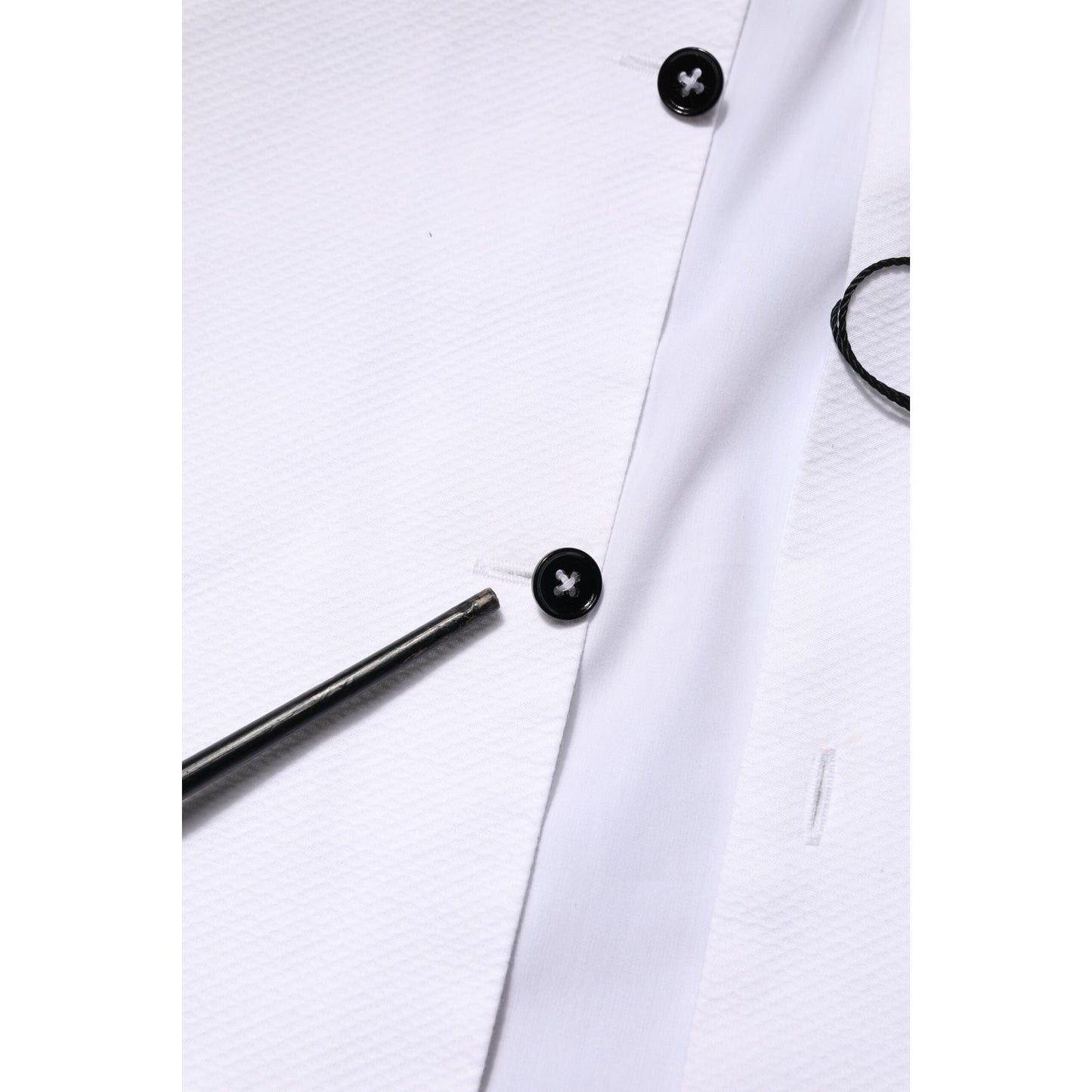 Dolce & Gabbana White Bib Cotton Poplin GOLD Men Formal Shirt TSH906800-41