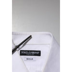 Dolce & Gabbana White Bib Cotton Poplin GOLD Men Formal Shirt TSH906886-39