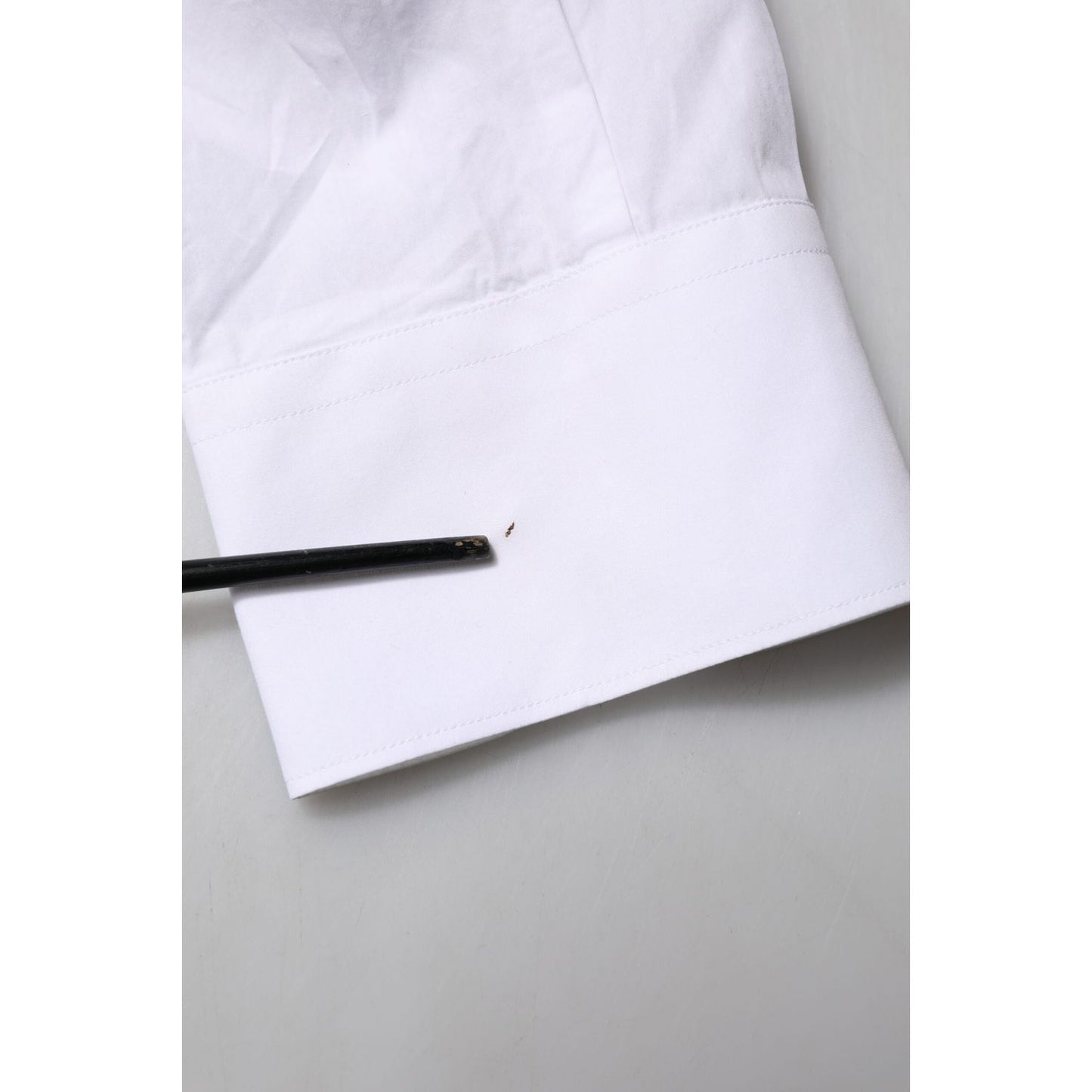 Dolce & Gabbana White Bib Cotton Poplin GOLD Men Formal Shirt TSH906886-39