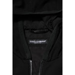 Dolce & Gabbana Black Sleeveless Hooded Logo Plaque Jacket JKT41508-48