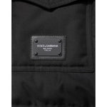 Dolce & Gabbana Black Sleeveless Parka Logo Plaque Jacket JKT41510-48