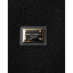 Dolce & Gabbana Black Wool Logo Plaque Bomber Jacket JKT41519-56