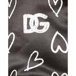 Dolce & Gabbana Black Polyester Heart Print Bomber Jacket JKT41524-52