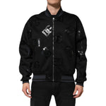 Dolce & Gabbana Black Wool Logo DG Mania Men Bomber Jacket JKT41541-54