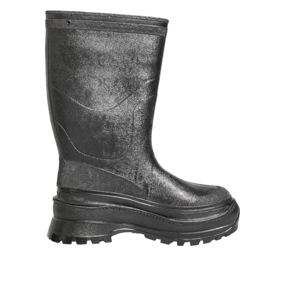 Dolce & Gabbana Metallic Gray Pull On Rain Boots Shoes MV7813-45