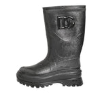 Dolce & Gabbana Metallic Black Pull On Rain Boots Shoes MV7817-43