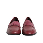 Dolce & Gabbana Burgundy Leather Formal Slip On Shoes MV7370-39