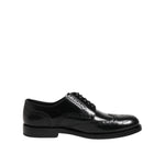 Dolce & Gabbana Black Leather Derby Wingtip Formal Shoes MV7371-40.5