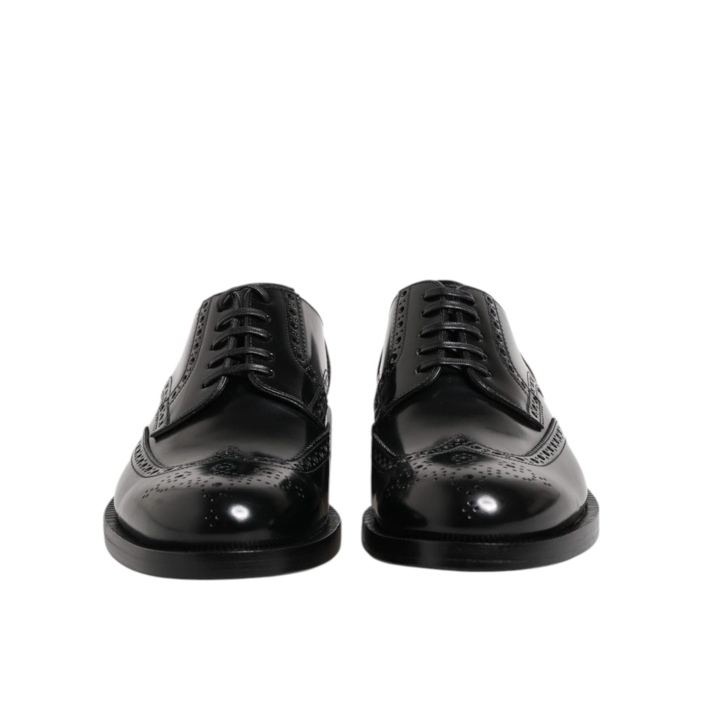 Dolce & Gabbana Black Leather Derby Wingtip Formal Shoes MV7523-40