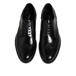 Dolce & Gabbana Black Leather Derby Wingtip Formal Shoes MV7523-40