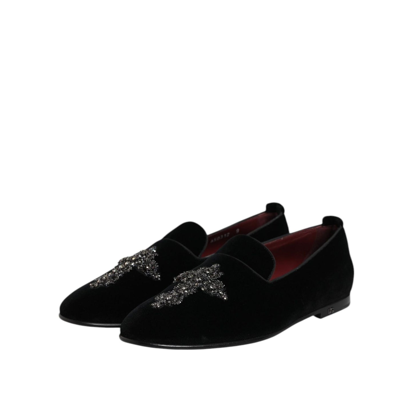 Dolce & Gabbana Black Suede Cross Slip On Loafers Dress Shoes MV7625-39