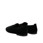 Dolce & Gabbana Black Suede Cross Slip On Loafers Dress Shoes MV7625-39