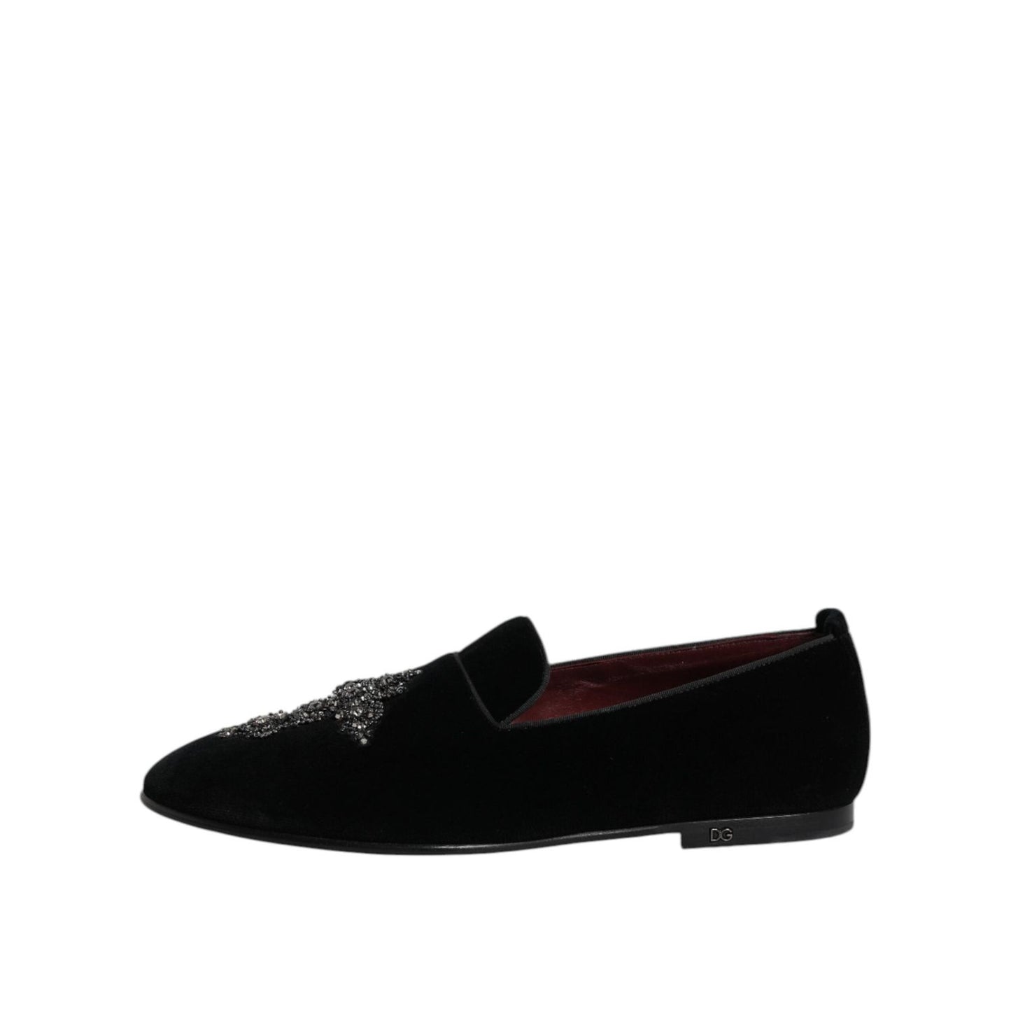 Dolce & Gabbana Black Suede Cross Slip On Loafers Dress Shoes MV7625-39