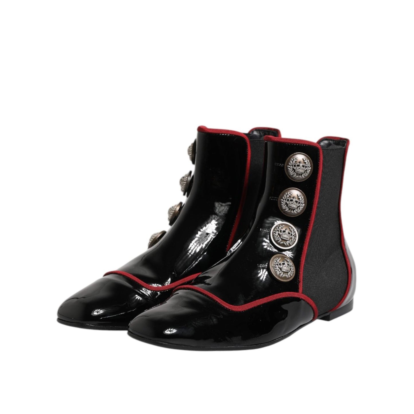 Dolce & Gabbana Black Jackie Buttoned Chelsea Boots Shoes LA11456-38