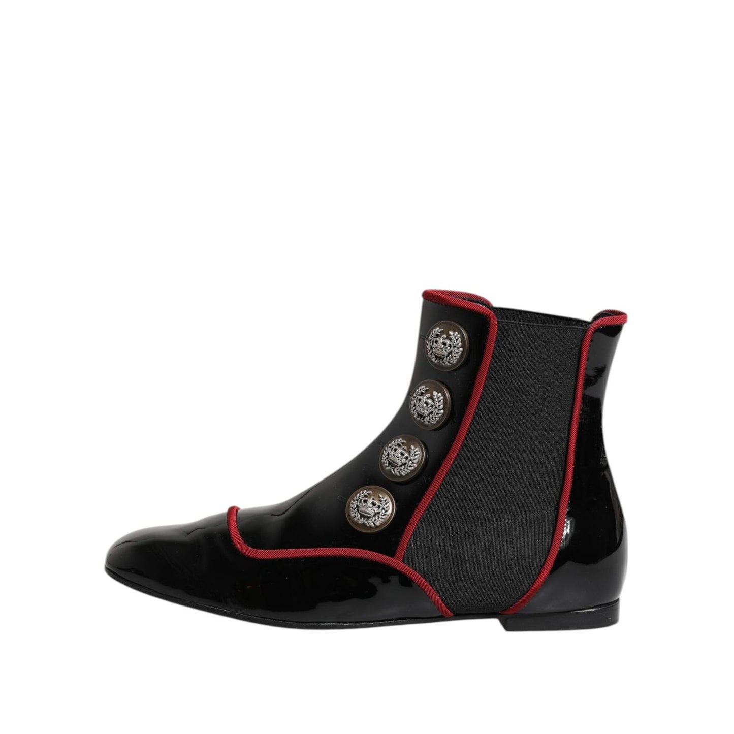 Dolce & Gabbana Black Jackie Buttoned Chelsea Boots Shoes LA11456-38