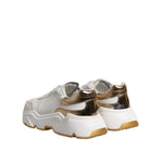 Dolce & Gabbana White Gold Daymaster Low Top Sneakers Shoes LA12667-37