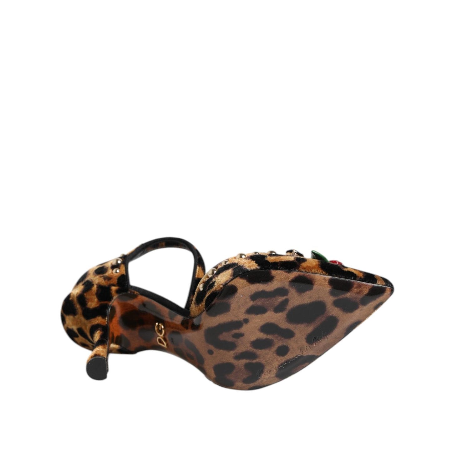 Dolce & Gabbana Brown Leopard Crystal Roses Pumps Shoes LA10027-36