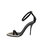 Dolce & Gabbana Black KEIRA Pearl Embellished Sandals Shoes LA11442-40.5
