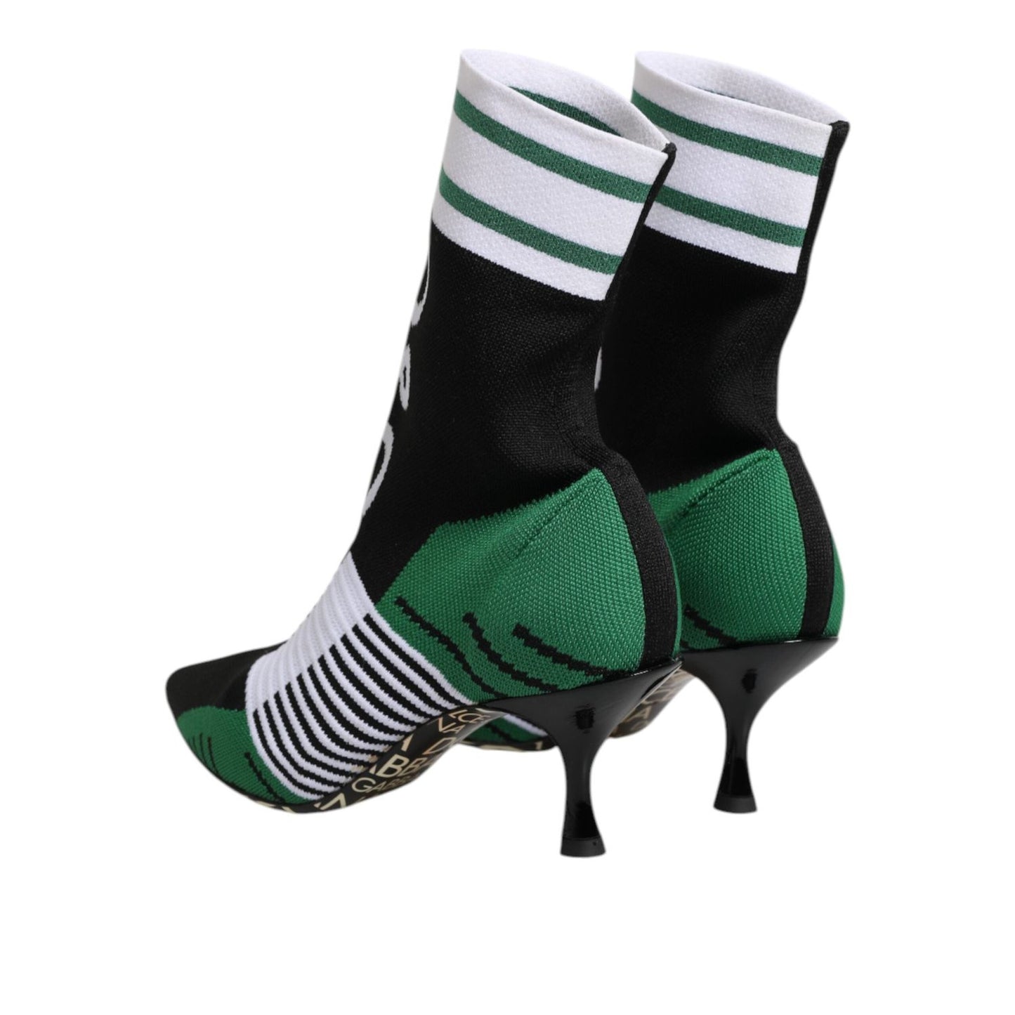 Dolce & Gabbana Green Stretch Sock Style Ankle Boots Shoes LA11443-38