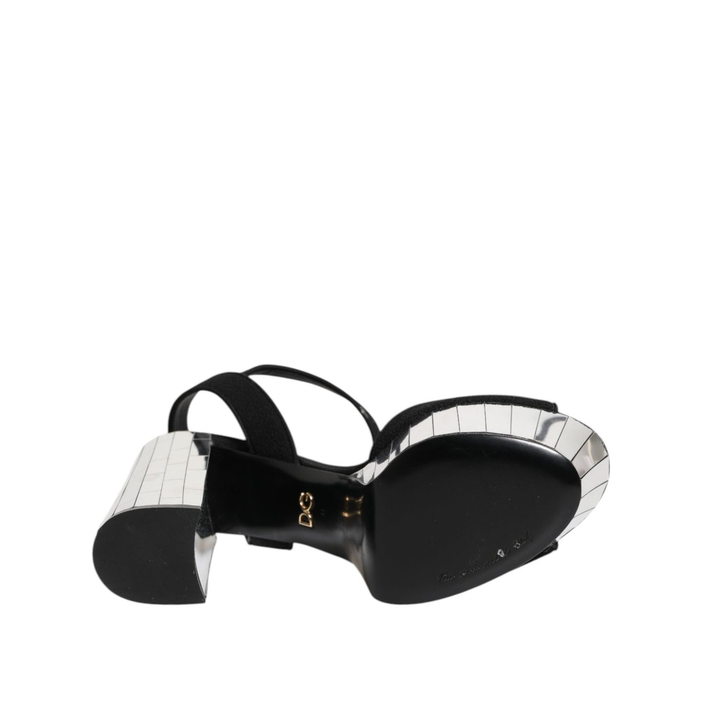 Dolce & Gabbana Black Crystal Ankle Strap Keira Sandal Shoes LA11454-41