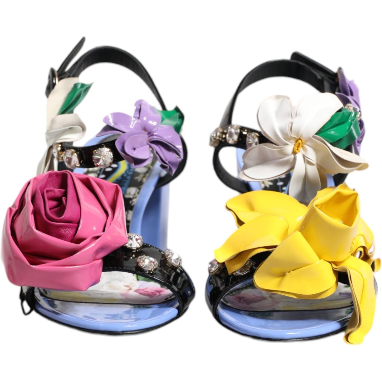 Dolce & Gabbana Multicolor Floral Crystal KEIRA Sandals Shoes LA12751-35.5