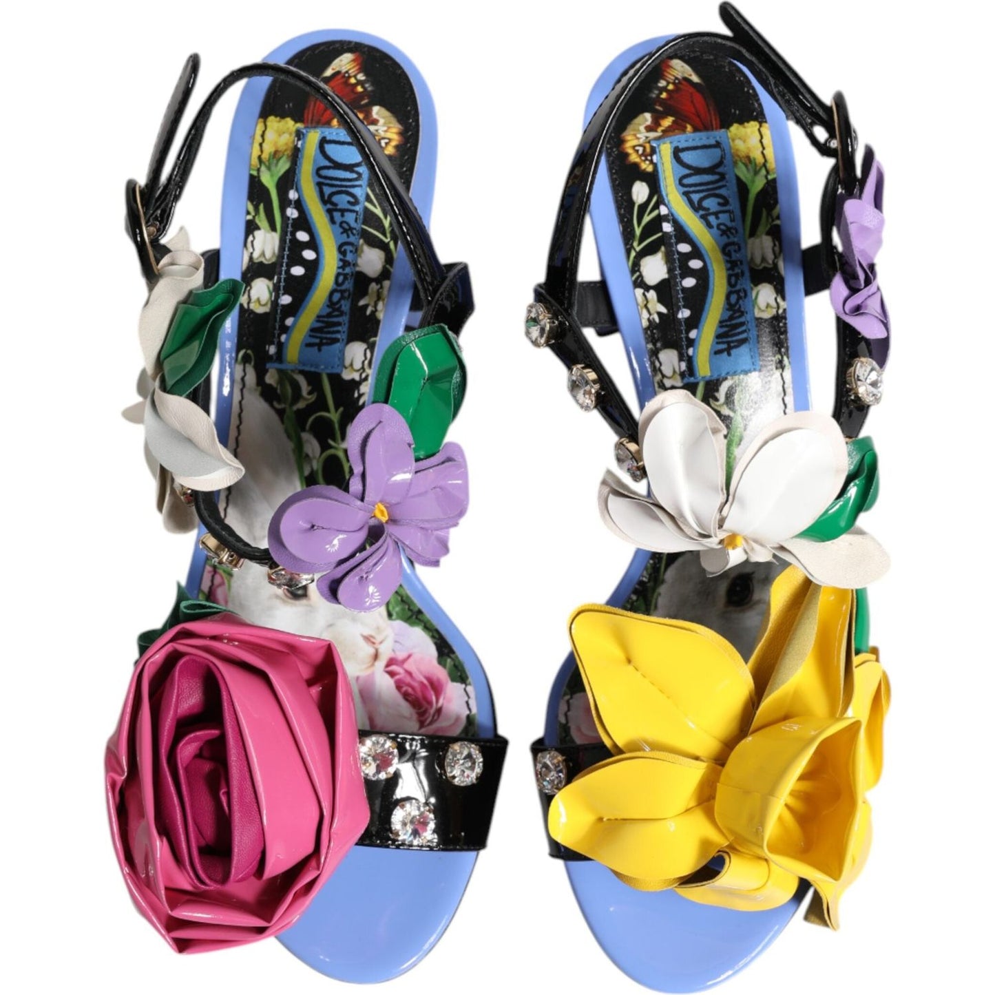 Dolce & Gabbana Multicolor Floral Crystal KEIRA Sandals Shoes LA12751-35.5