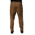 Dolce & Gabbana Brown Cotton Chino Mid Waist Men Jogger Pants PAN76665-52