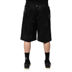 Dolce & Gabbana Black Logo Cotton Bermuda Sweatshorts Shorts PAN76605-48