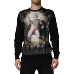 Dolce & Gabbana Black Cashmere Cherub Print Baroque Sweater TSH90634-48