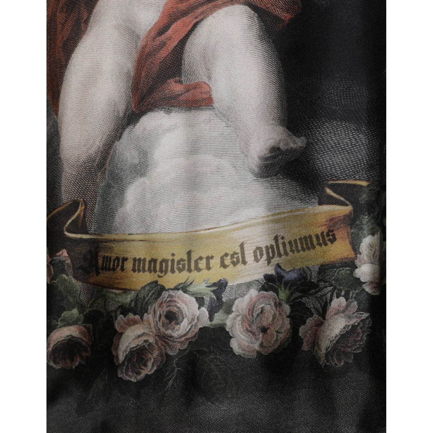Dolce & Gabbana Black Cashmere Cherub Print Baroque Sweater TSH90634-48