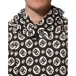 Dolce & Gabbana Brown White DG Logo Short Hoodie Sweater TSH91201-52