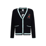 Casablanca Merino Wool embroidered Cardigan CA-MPF25KW100101STACKEDCAS-L