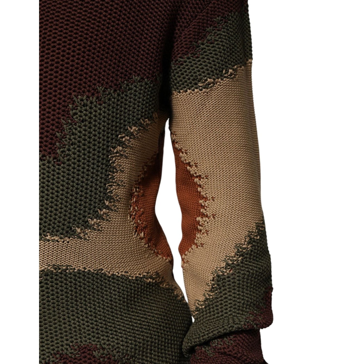 Dolce & Gabbana Multicolor Cotton Abstract Men Pullover Sweater TSH90787-S
