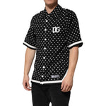 Dolce & Gabbana Black Polka Dot Short Sleeves Collared Polo T-shirt TSH90581-S