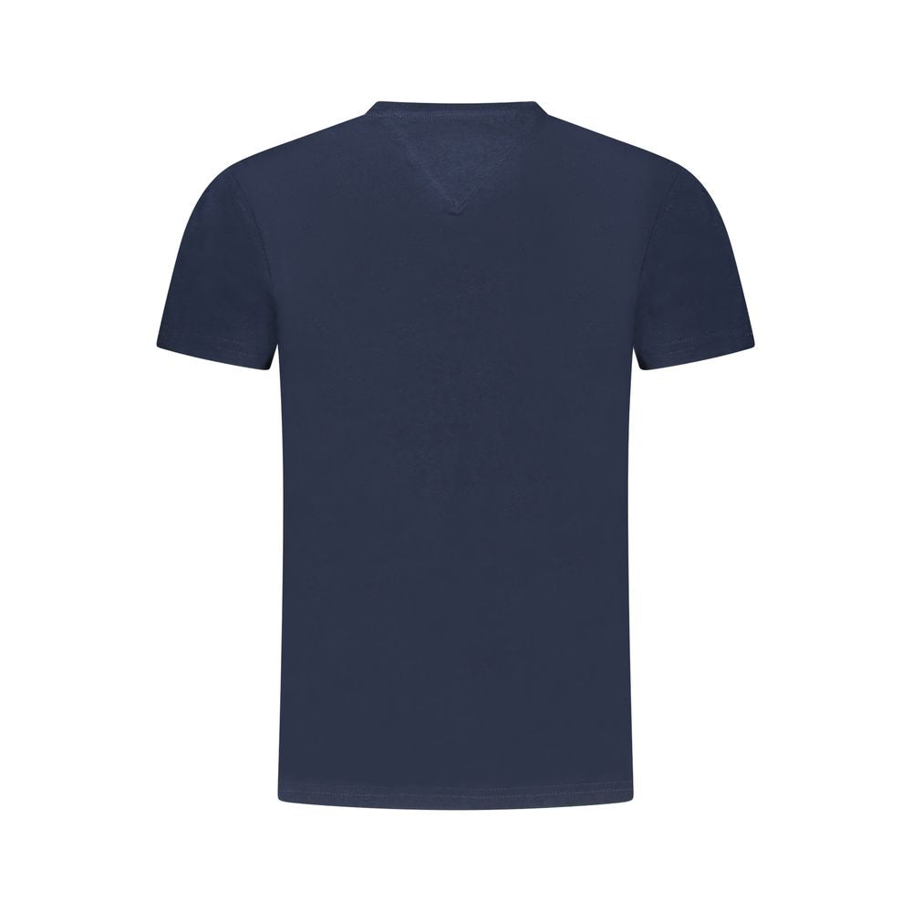 Tommy Hilfiger Blue Cotton Women T-Shirt back view featuring sustainable materials and eco-friendly design