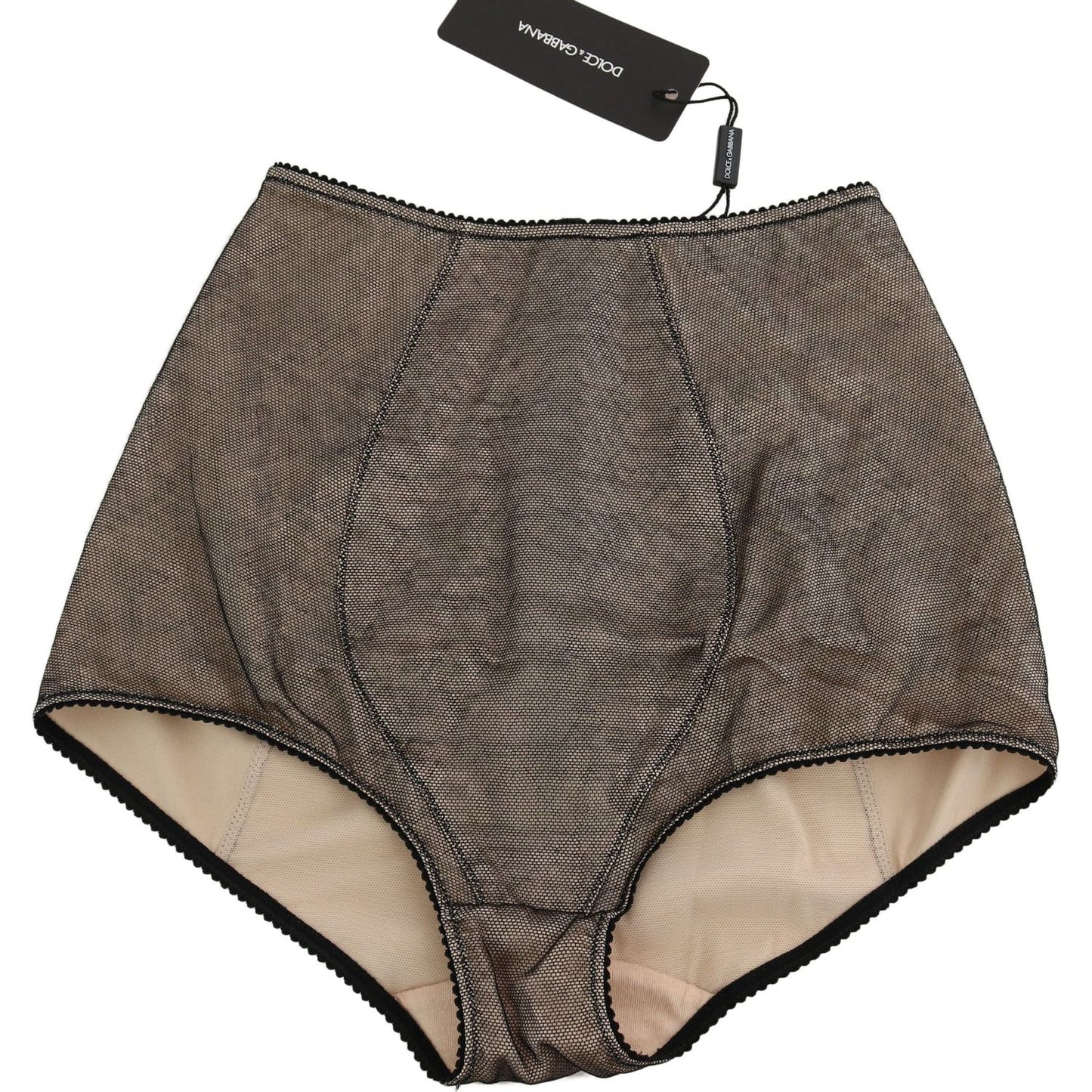 Dolce & Gabbana Bottoms Underwear Beige With Black Net BIK242/S