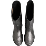 Dolce & Gabbana Black Argento Pull On Rain Boots Shoes LA12770-41