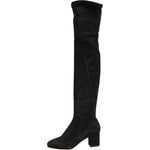 Dolce & Gabbana Black Suede Leather Knee High Boots Shoes LA12865-35.5