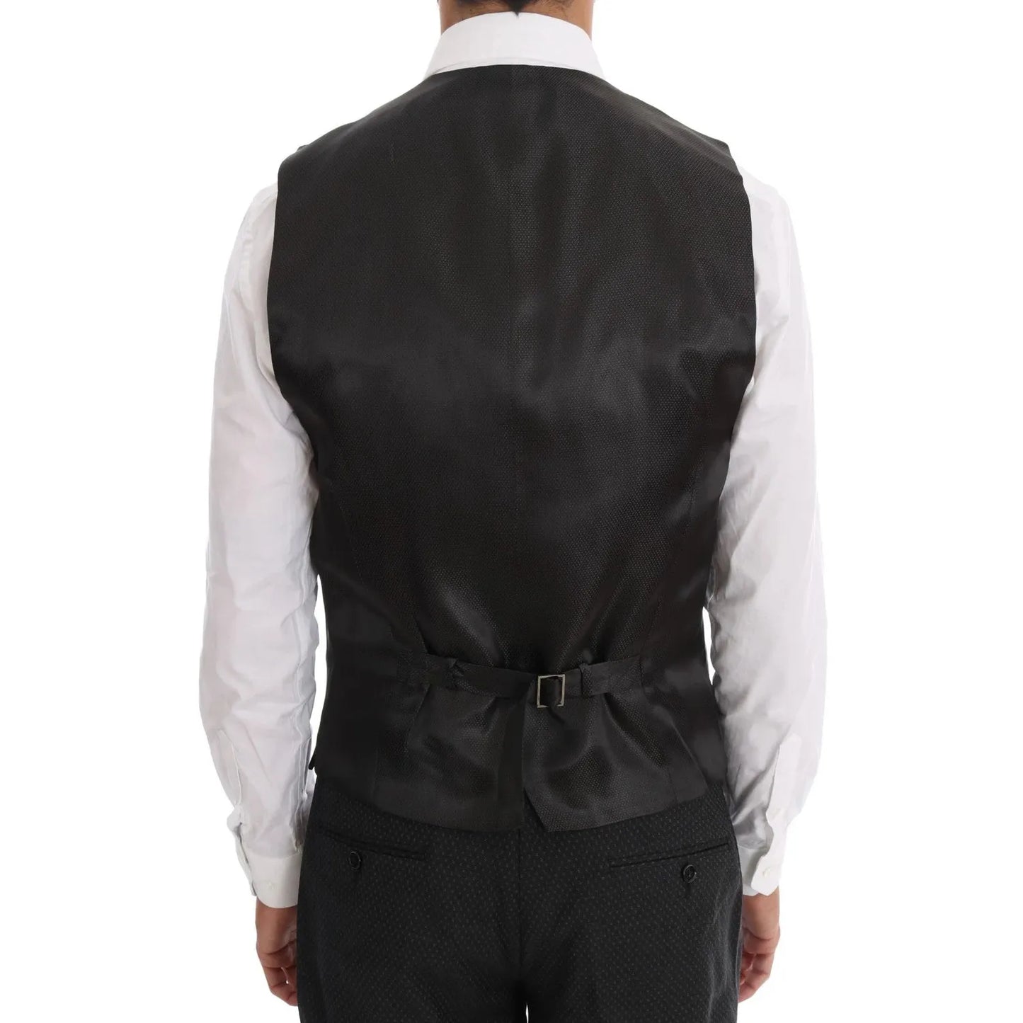 Dolce & Gabbana Gray Patterned Wool 3 Piece Slim Suit KOS1065-54
