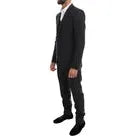 Dolce & Gabbana Gray Patterned Wool 3 Piece Slim Suit KOS1065-54
