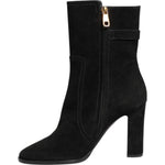 Dolce & Gabbana Black Suede Leather Mid Calf Boots Shoes 1728,67345645728,Black,Boots - Women - Shoes,Dolce & Gabbana,EU37/US6.5,Material: 10% Elastane 25% Polyester 31% Viscose 34% Calf,New with tags,Shoes,Women,Women - Shoes LA12868-37